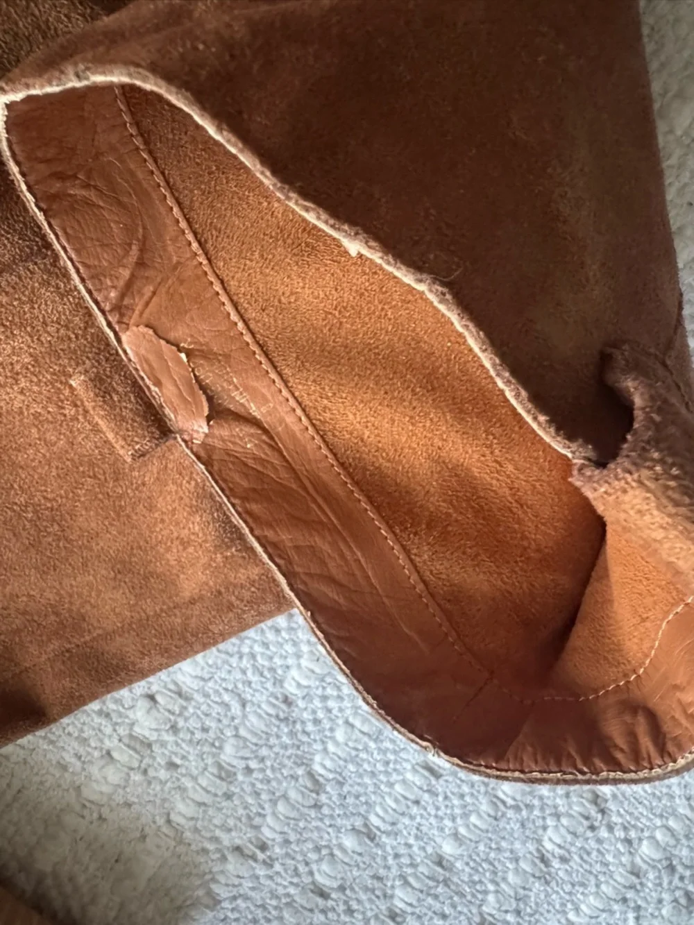 Mi.Im The Saint Handmade Suede Block Heel Tall Boots - Brown